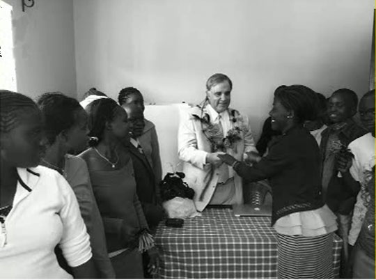 TanzaniaStudentsTM.jpg - In Arusha, Tanzania, 25 computer science students who practise Transcendental Meditation graduated and were honoured to have Dr Morris present their diplomas.