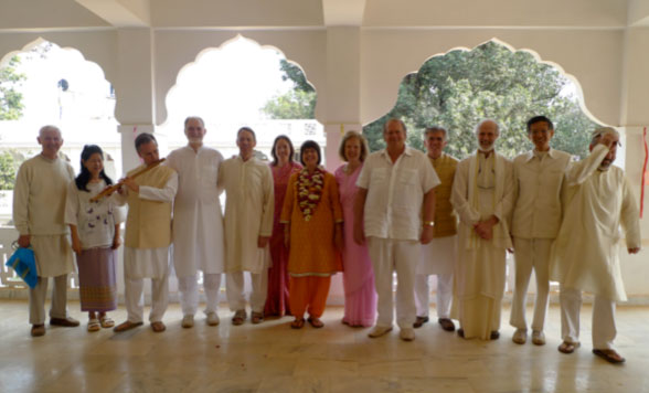 06.jpg - 11 July 2012Vistors to the Brahamastan of India from the Netherlands, Thailand, the United States, and Israel celebrate with Dr Neil Paterson (4th from left).