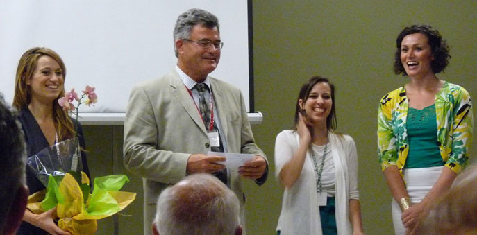 09.jpg - 11 July 2012(Left to right) Lucie Guest, Mark McCooey, Sarah Hea, and Mark's daughter Chelsea McCooey, enjoyed leading a refreshing course for extended practice of Transcendental Meditation held annually in residence at the University of British Columbia in Vancouver.