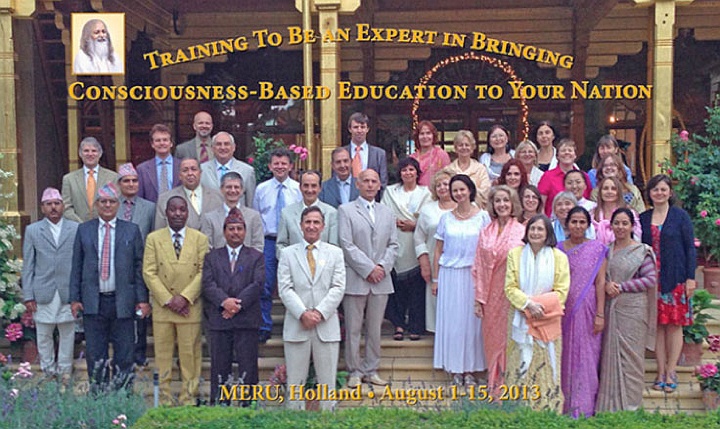 cbe1.jpg - Thirty-three course participants from 21 countries, mostly educators, recently graduated from a two-week training programme in Consciousness-Based Education at Maharishi European Research University (MERU) in Holland. This was the second year the course, developed by the International Foundation of Consciousness-Based Education, had been offered at MERU.