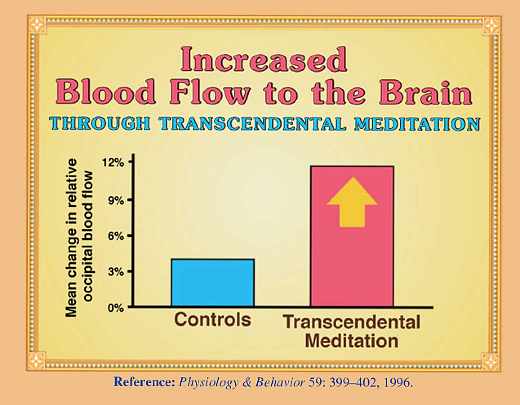 02-Dillbeck.jpg - The section on physiology in Volume 6 of Scientific Research on the Transcendental Meditation Programme discusses 'what goes on during the Transcendental Meditation Programme and Transcendental Meditation Sidhi Programme,' Dr Dillbeck said, presenting a chart showing increased blood flow to the brain during Transcendental Meditation.