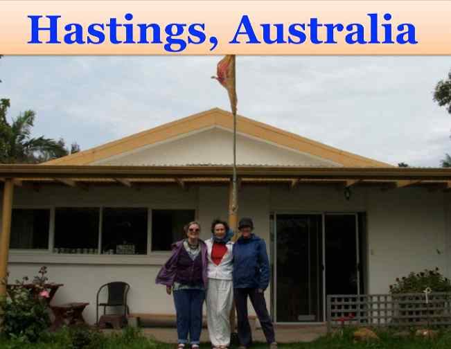 AustraliaHastings.jpg - Australia: Left to right: Lorraine Clayton, Jan Charlwood, and Annabel Cooper were part of a group of eight who extended their practise of the Transcendental Meditation-Sidhi Programme in the days leading up to the Victory Day flag-raising and celebration. The community in Hastings has seven Vastu homes built according to principles of Maharishi Vedic Architecture.