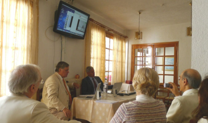 292.jpg - Dr Bevan Morris and Dr Ior Guglielmi held a special assembly for local practitioners of Transcendental Meditation. Everyone was keenly interested in hearing reports of recent projects from around the world.