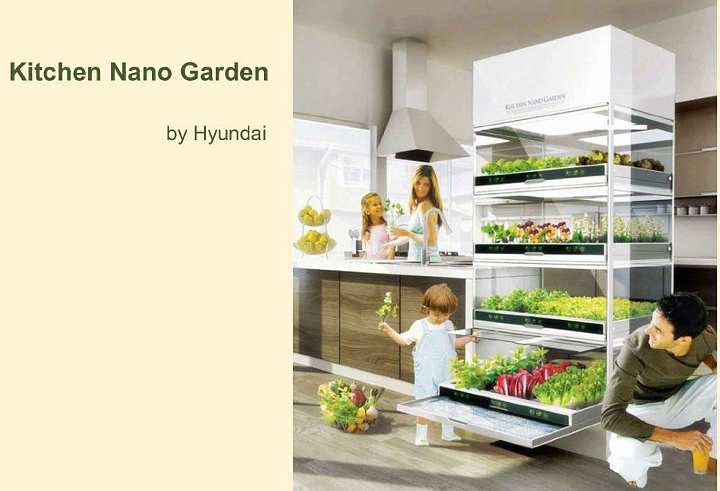 Slide29.jpg - A nano garden in the kitchen is a great idea for apartment dwellers that do not have access to an outdoor area or when outdoor space is too limited. A variety of vegetables, sprouts, and herbs can be grown in a small area in the kitchen utilizing grow lights and the stacked tray method. Kids love it!