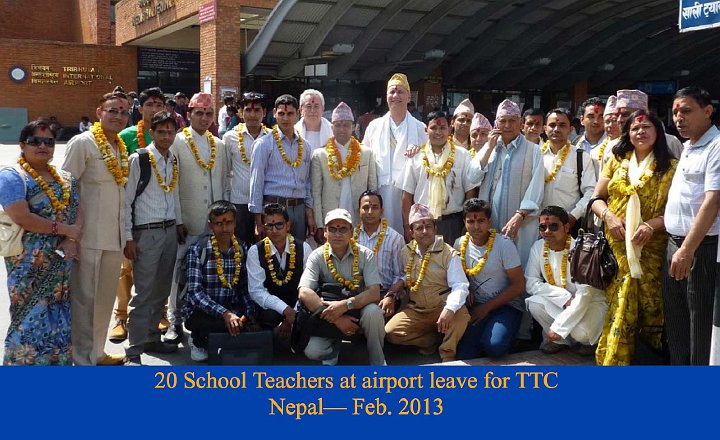 020.jpg - Twenty Nepali schoolteachers gathered at the airport as they prepared leave for their Transcendental Meditation Teacher Training Course, held in Thailand. When they return to Nepal all will teach Transcendental Meditation in different local schools as part of the Consciousness-Based Education programme.