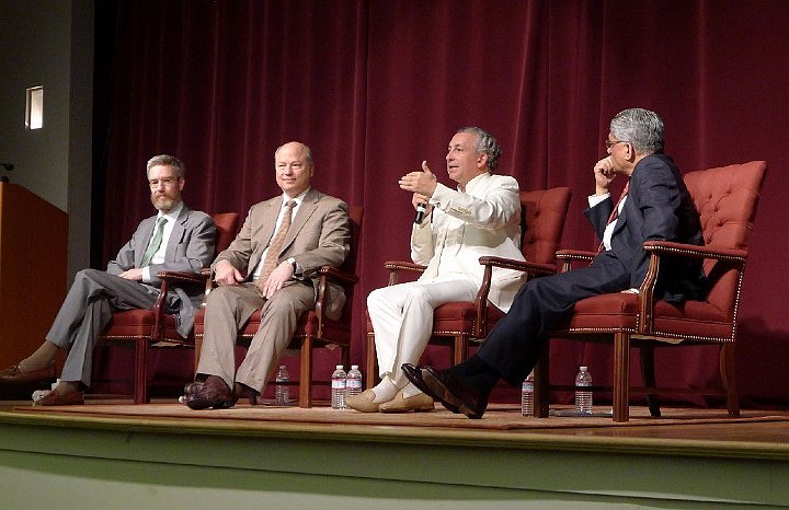 SF4.jpg - The delegation on the tour consisted of Dr Howard Chancellor (far left), the principal organizer, and (starting second from left) principal speakers Dr John Hagelin, Dr Tony Nader, and Dr Ramani Ayer.