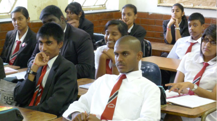 SAfricaDurban1.jpg - Seniors at a the school for Consciousness-Based Education in Durban, South Africa listen to a presentation by Dr Bevan Morris.
