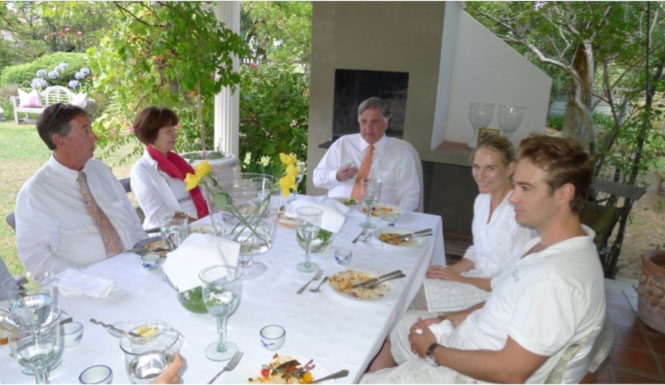 CapeTown05.jpg - Dr Morris, at the head of the table, enjoyed a garden luncheon at the Somerset West Centre for Transcendental Meditation, a local centre not far from Cape Town.