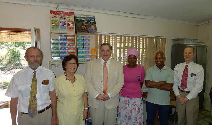 SouthAfrica109.jpg - In Pretoria the group visited the centre for Transcendental Meditation, run by Kolbe and Ansie Anema (left) and located in their home. The centre features an organic garden maintained by the Anemas.