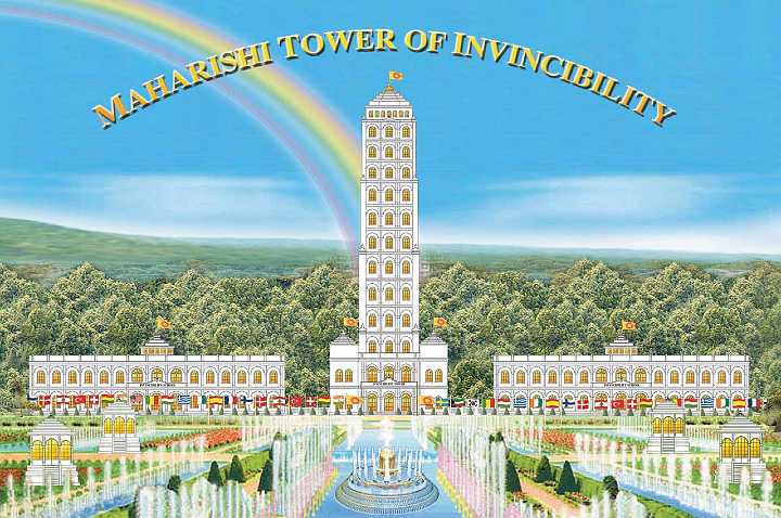 MAHARISHI-TOWER-POSTER.jpg - 15 July 2013Maharishi Towers of Invincibility will be designed to suit different climates. This design for a more temperate location shows a variation to the wamer climate design in the previous slide.