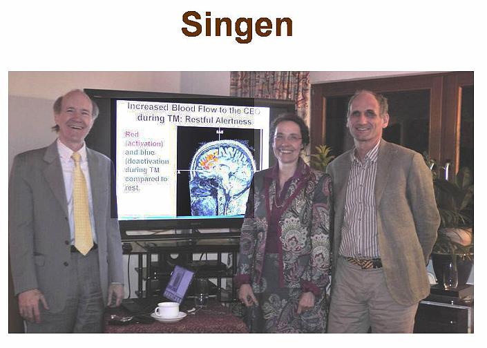 Slide10.jpg - In Singen Dr Travis was hosted at the Institute for Vedic Science by Dr Rainer Bunsch and his wife, Hildegard. Dr Bunsch has published his research on Maharishi Auyurveda, and recommends Transcendental Meditation to his patients.