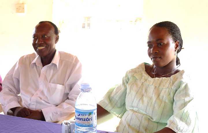 Uganda-GGn-(5).jpg - Mr Lusimbo is pictured here with his wife Barbrah Nansubuga, Manager of the School and also a new teacher of the Transcendental Meditation Programme.