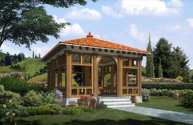54.0.jpg - A rendering of an office and meditation pavilion soon to be built. The client lives in an historic city in Europe, that mandates all new construction to be in the style of the Renaissance architecture of that historic community.